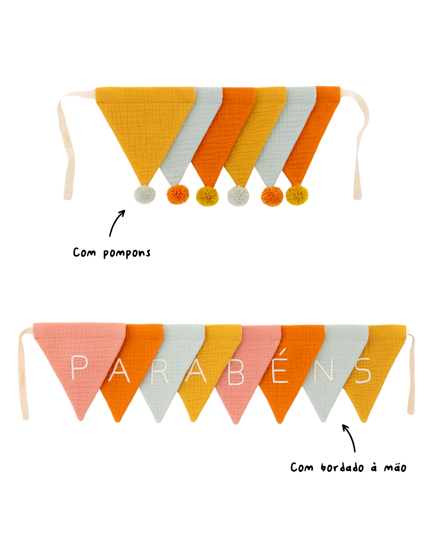 Personalizar grinalda de bandeirolas tecido