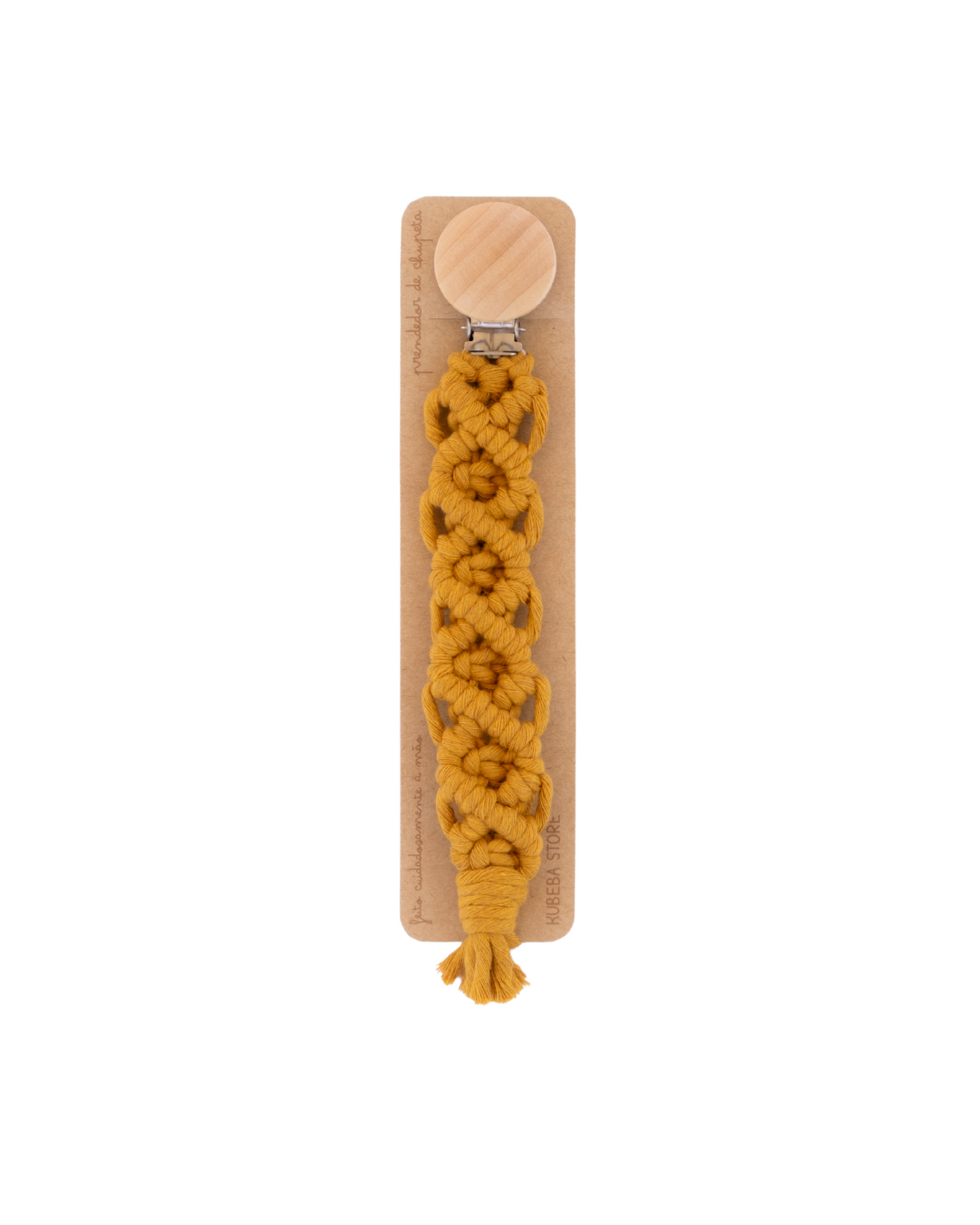 Prendedor macramé mustard
