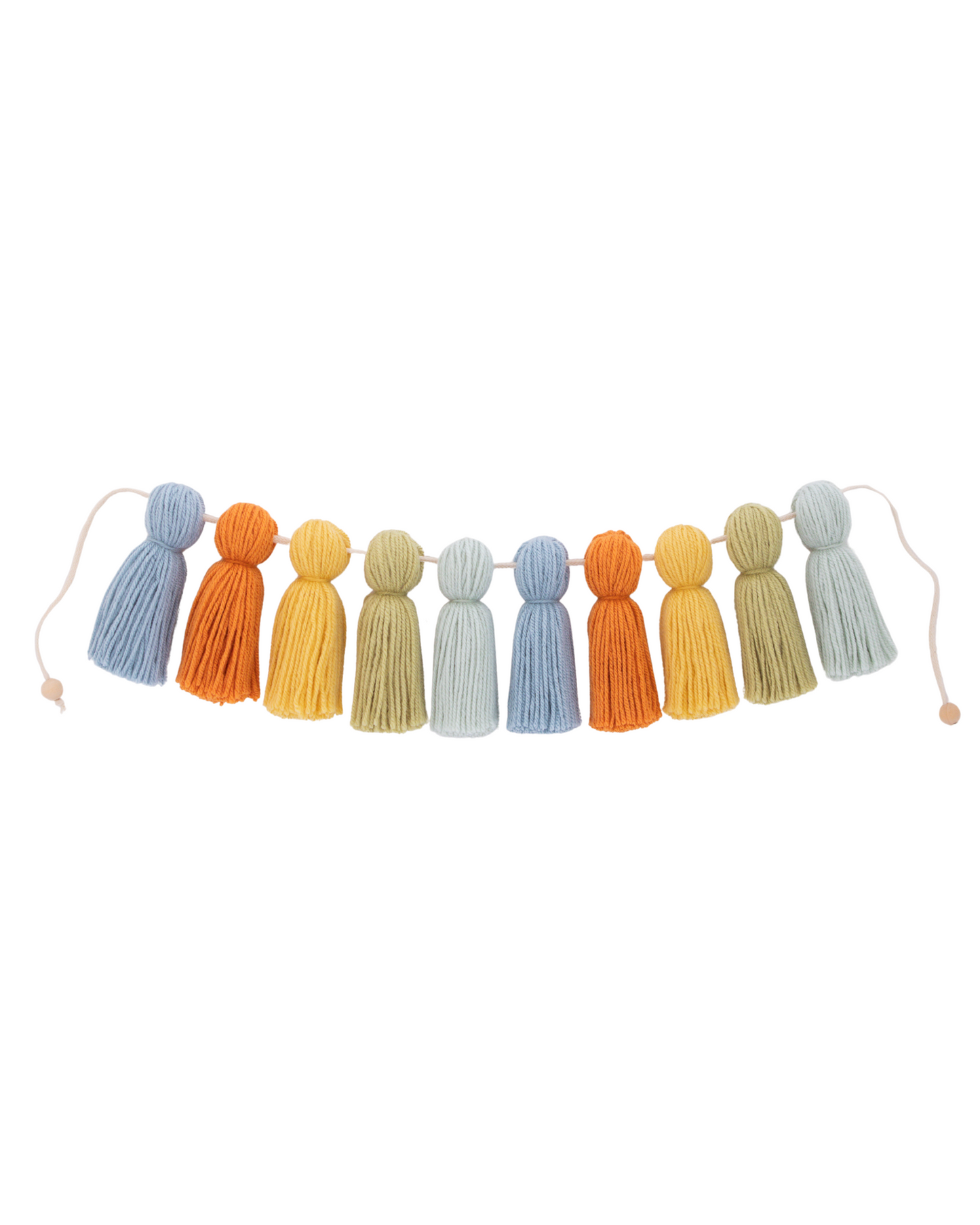Grinalda de lã 10 pompons tassel azul