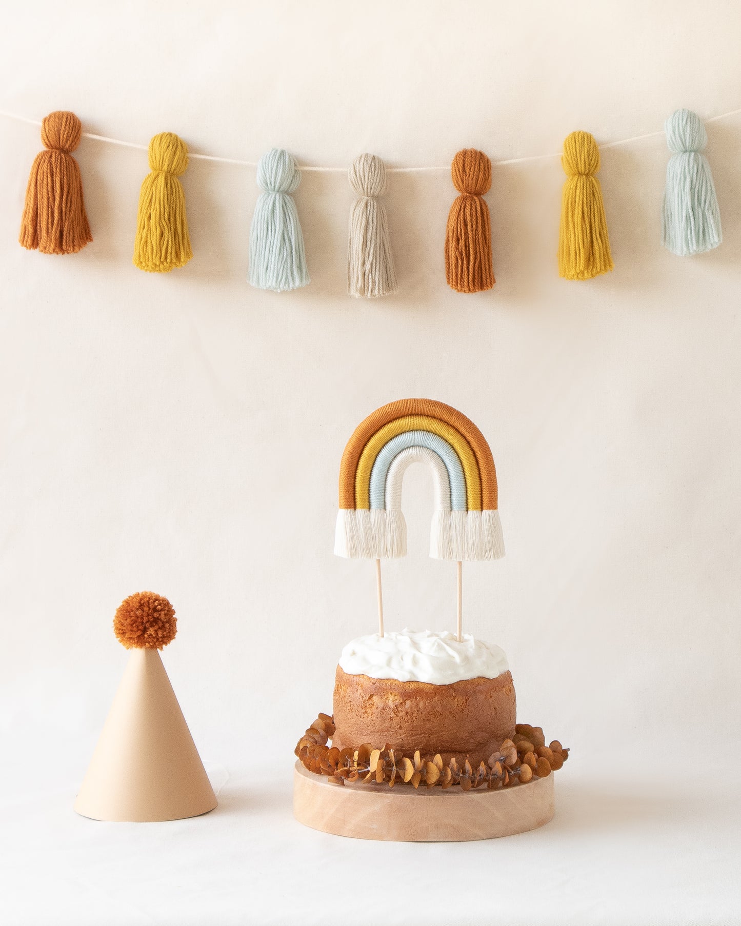 Arco-íris caramelo topper bolo tamanho S