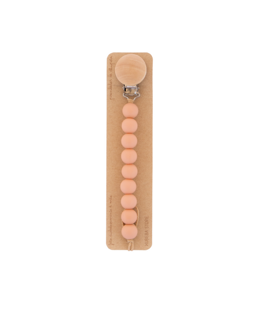 Prendedor silicone rosa pêssego