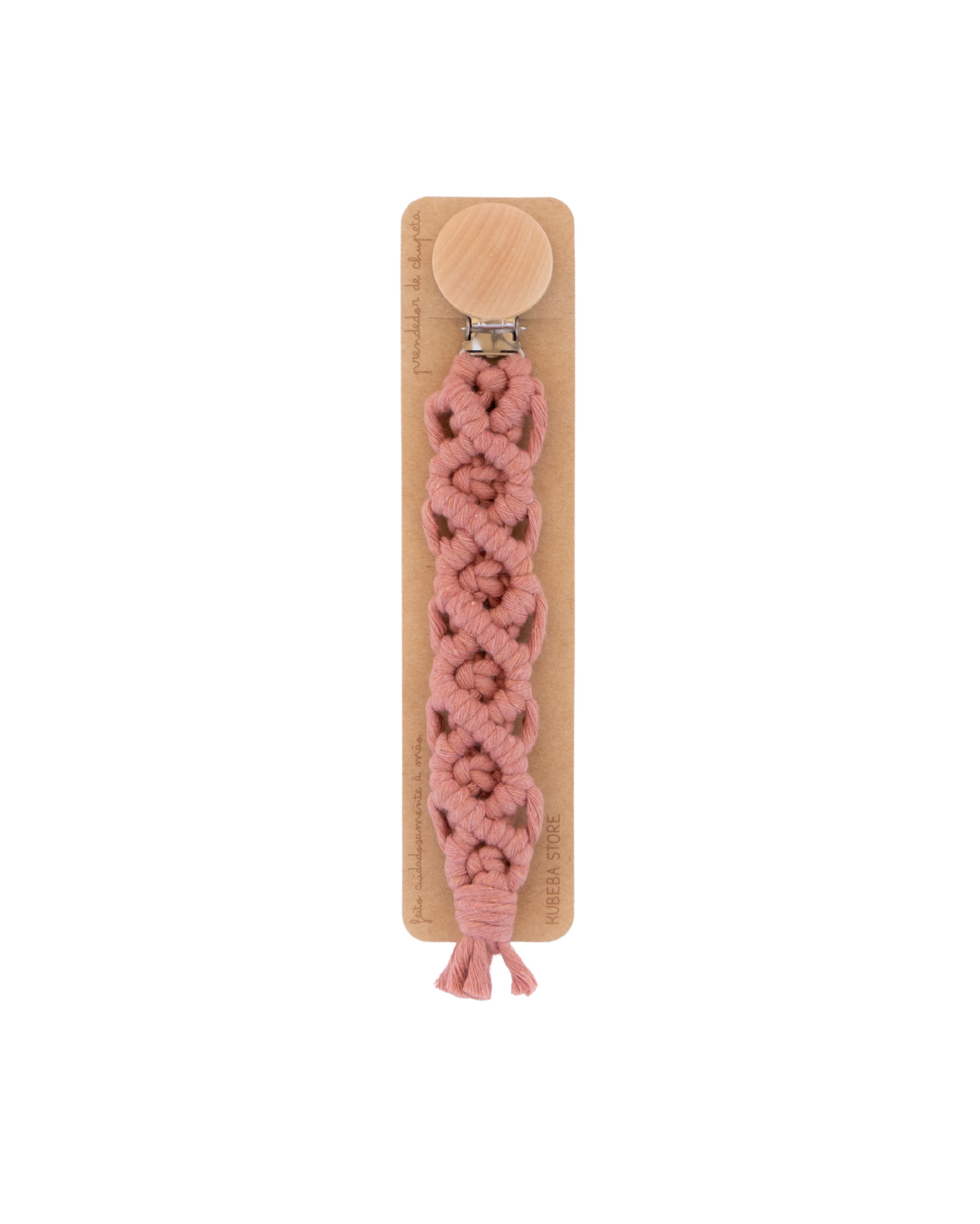 Prendedor macramé blush
