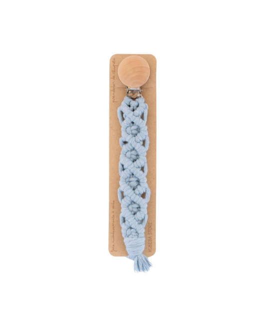 Prendedor macramé ice blue