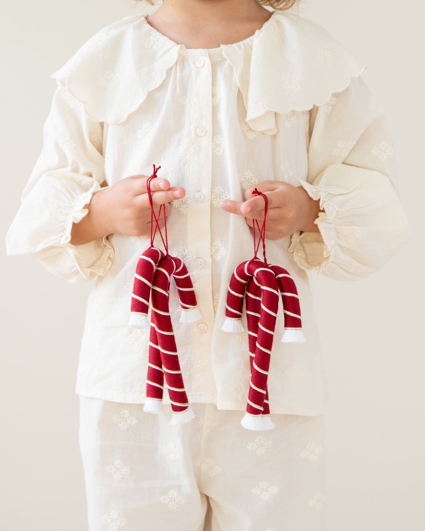 Bengala de Natal bordô média