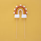 Arco-íris topper bolo tamanho S com pompons