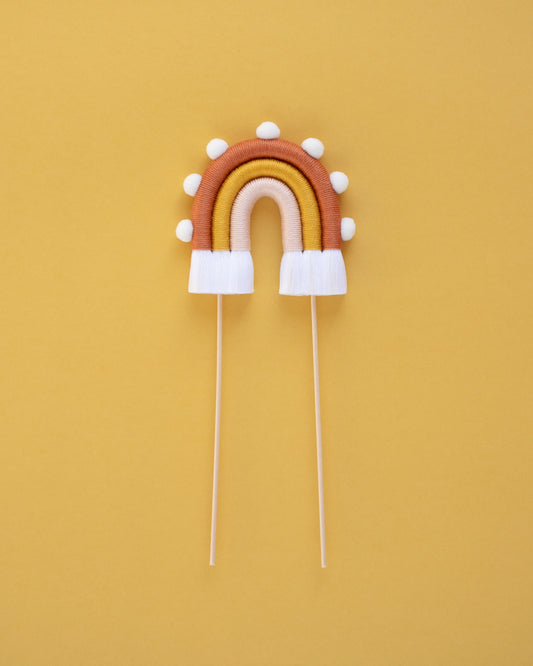 Arco-íris topper bolo tamanho S com pompons