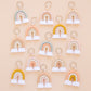 porta-chaves arco-íris para oferecer como lembranças para baby shower, batizado, primeira comunhão e aniversário